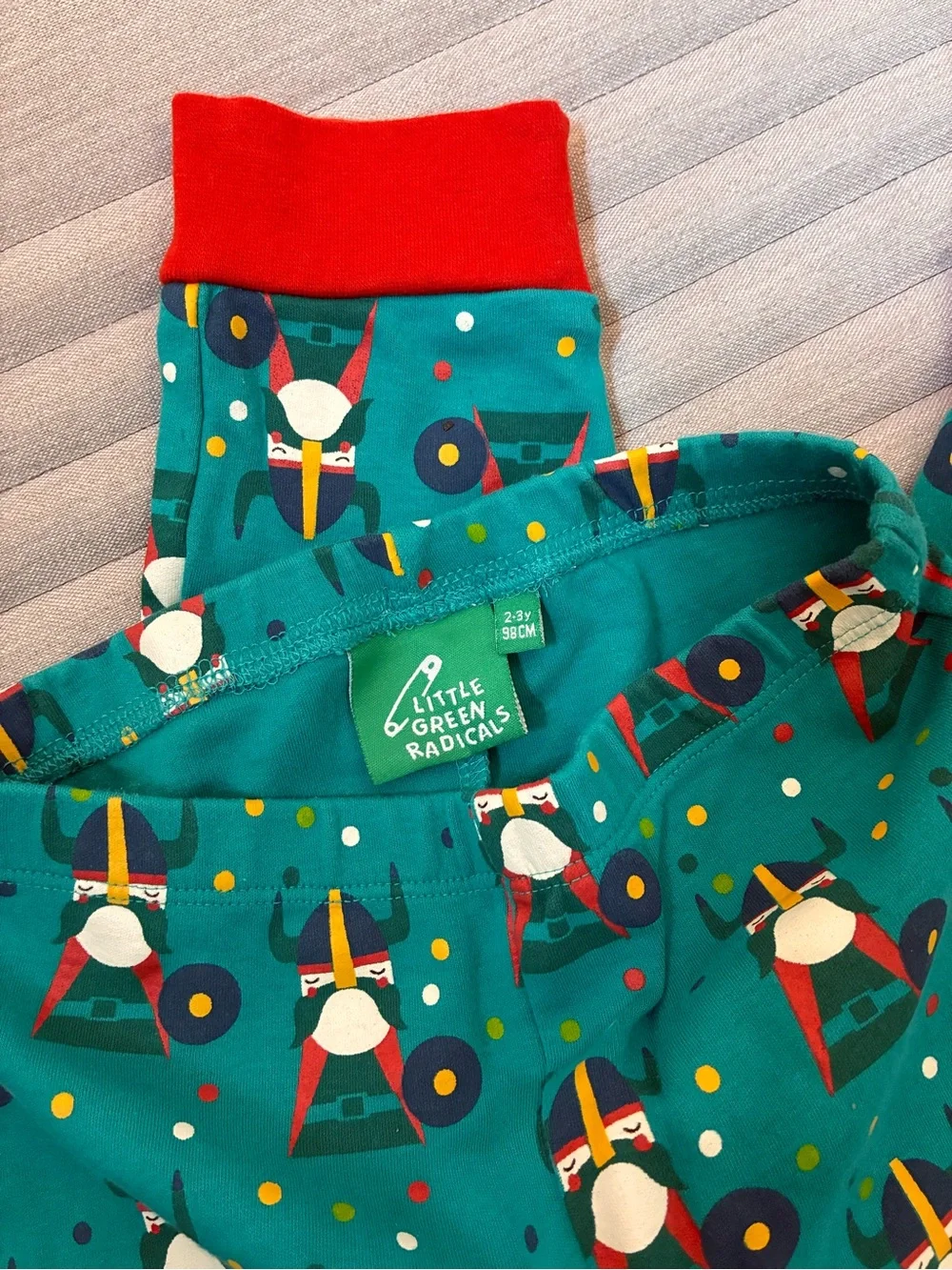 Little Green Radicals Viking Print Pajama Set, Size 2-3 Years